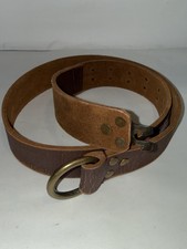 Free People Brown Cow Leather Willow Belt with White Embroidered Design Free People | Accessories | Free People Cow Leather Belt  main image 4