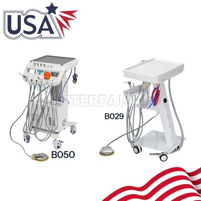 Dental 4H Portable Mobile Delivery Unit Suction System w/Air Compressor/Socket