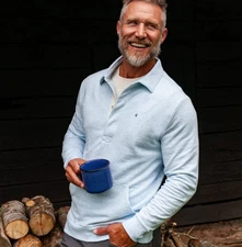 Criquet Polo Shirt Men's Collared Sweatshirt - SMALL - Blue - Brand New Sweater