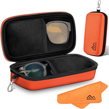 Large Double Eyeglasses Case, Shockproof Hard EVA Shell Dual Sunglasses Organize