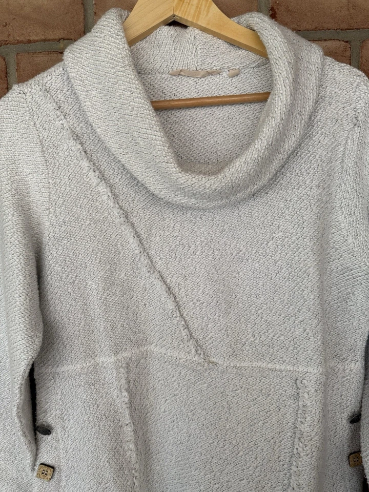 Soft Surroundings Cowl Neck Sweater Pullover Women’s Cotton Blend Cream,Black - Image 3 of 4