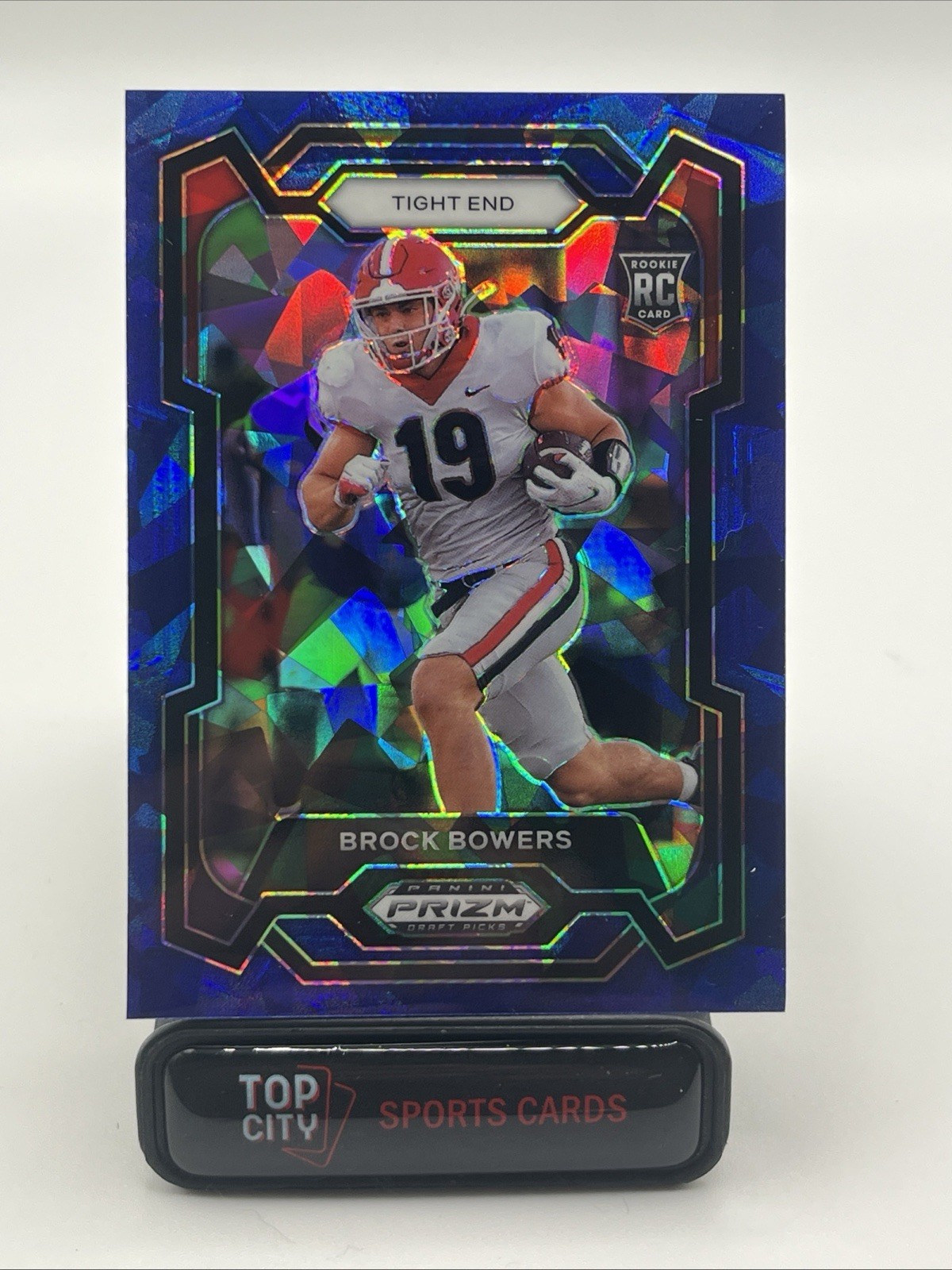 2024 Panini Prizm Draft Picks Brock Bowers RC Blue Ice #/99 Bulldogs