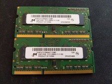 2 DDR3 SO-DIMM RAM, 2gb each  4 gb, identical set, tested working, PC3-12800S