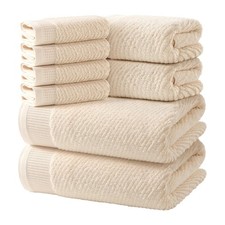 8 PCS Brown Luxury Bath Towel Set 100 Cotton 2 Bath 2 Hand 4 Washcloths Soft