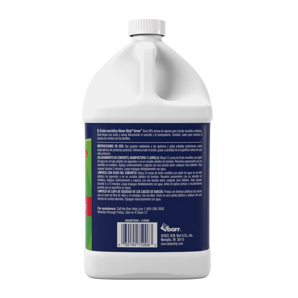 Green Muriatic Acid for Cleaning and pH Adjustment, 1 Gallon Concentrated