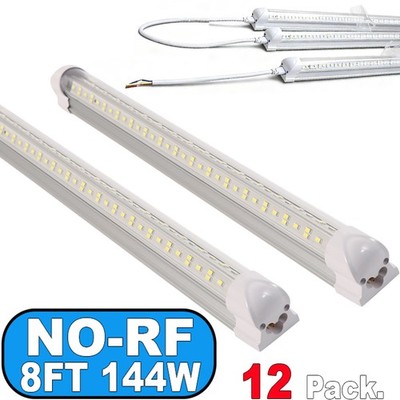 12PACK 8FT 144W Led Tube Light T8 Integrated 4Row 8 Foot LED Shop Light Fixture