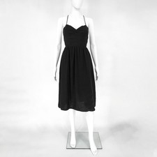 Reformation Pepper Dress Women’s Size 2 Black Linen Midi Criss Cross Back USA