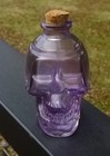 Lovely Lilac Purple Glass Skull Bottle Gothic Apothecary Jar Decanter 200mls