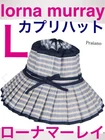 Lorna Murray Praiano Straw Hat L Navy Beige Ribbon Foldable Excellent Condition