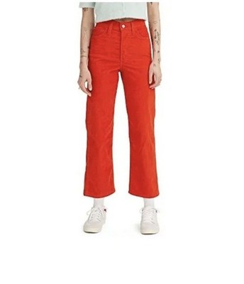 Levi's Women's Ribcage Straight Ankle Jeans, (New) Valiant Poppy-Corduroy, 24