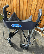 Eden 4-Wheel Aluminium Rollator Walker Seat Handbrakes Foldable Silver/Black