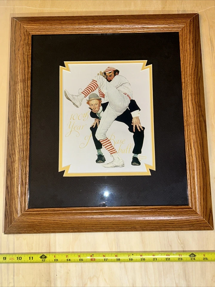 Norman Rockwell Fine Art Litho Lindamente Carvalho Emoldurado RARO “The Wind Up” 17x19” - Imagem 3 de 4