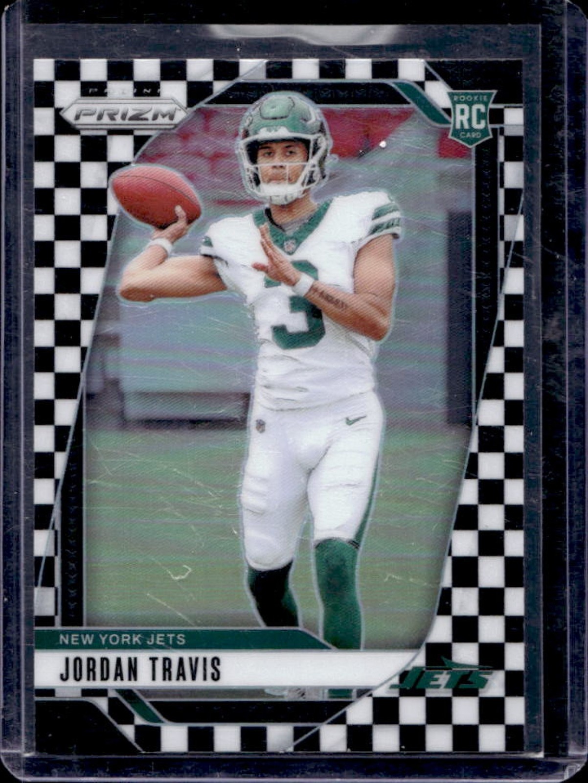 2024 Prizm Jordan Travis RC Black and White Checker Rookie #359 Jets
