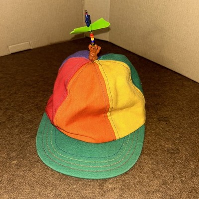 VINTAGE Interstellar Propeller Hat Cap Strap Back Size Small Rainbow Propeller