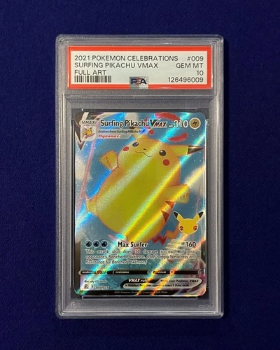 PSA 10 Surfing Pikachu Vmax #9 Celebrations 2021 Pokemon GEM MINT