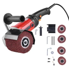Uimoso Burnishing Polish Machine 1200W 6-Speed Electric Metal Polisher 4 Wheel