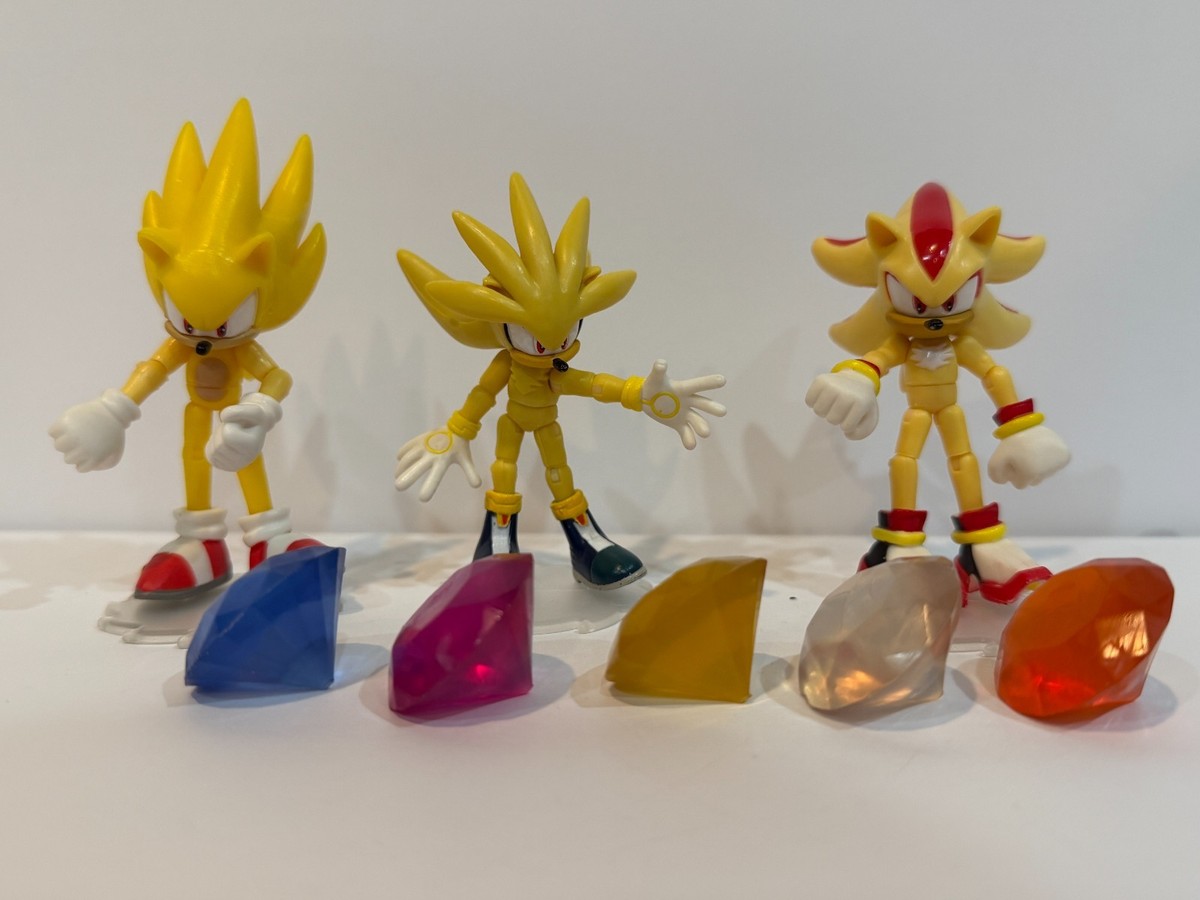 S*ク様 (レア)ソニック ジャックス ゴールド フィギュア まとめ売り Jazwares Sonic the Hedgehog Super Pack with 5 Chaos Emeralds - 3
