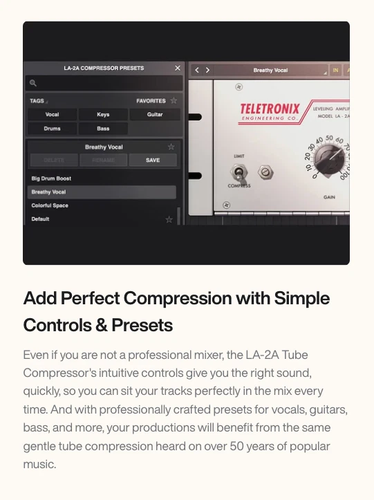 Universal Audio – LA-2A Tube Compressor – VST / AU / AAX / Audio-Plugin - Image 3 of 4