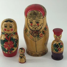 1960's Nesting Dolls Russian Semenov Good Family Man Made In USSR