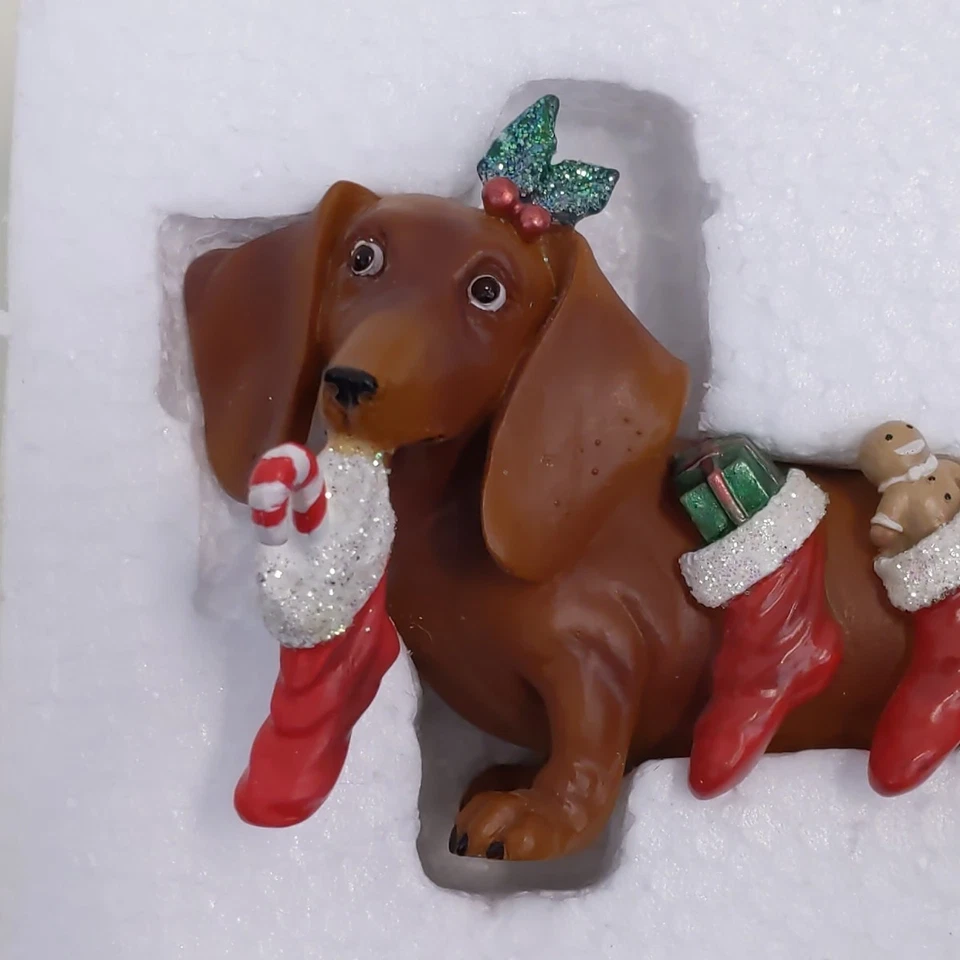 Westland Hot Diggity Dachshund Dog Christmas Stockings Figurine 16445 2008 - Image 3 of 4
