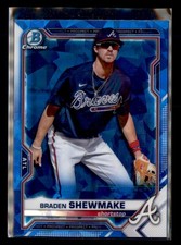 Braden Shewmake 2021 Bowman Chrome Sapphire Edition #BCP-162 Atlanta Braves