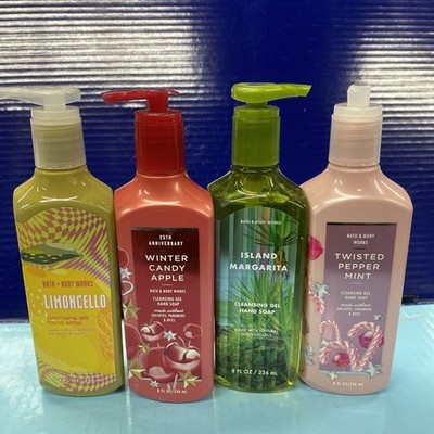 4X Bath & Body Works Random Gel Hand Soap 8 Fl Oz - BROKEN CAP -Set May Vary