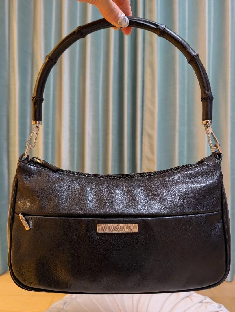 Sac à main créateur Gucci noir poignée bambou sacoche cuir poignée supérieure