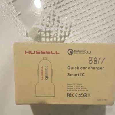 Hussell Quick Car Charger Qualcomm 3.0 Smart IC 12-24V Fast Charging Adapter