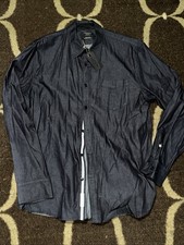 NEW w/tag Rag & Bone Mens Indigo Collar Long Sleeve Denim Classic Shirt Size XL