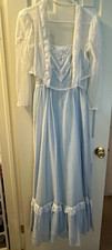 Gunne Sax by Jessica Blue Lace maxi Dress + lace cardigan