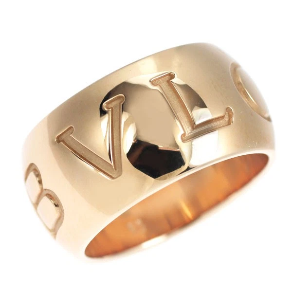 Bulgari K18PG Ring Mono Logo No. 50 - Auth free shipping from Japan- Auth SELBY_