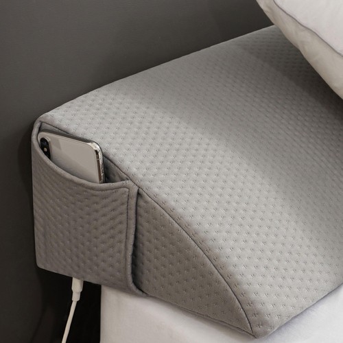 Bed Wedge Pillow for Headboard, Queen Size Headboard Pillow, Bed Gap Filler C...