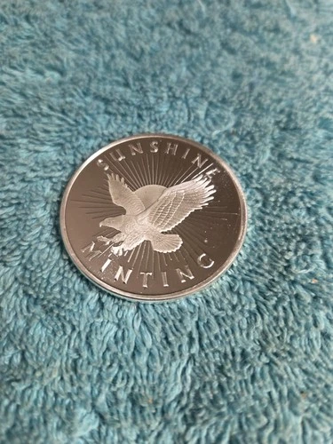 1 Troy oz Sunshine Minting .999 Fine Silver Round, ***FAST FREE SHIPPING***