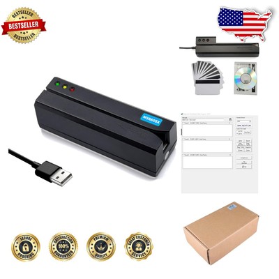 Multi-Function USB Card Writer with 3 Tracks - Ideal for Business and Home Use