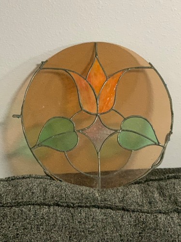 VINTAGE STAINED GLASS FROM THE 1970's - OVER 12" INCHES WIDE -GOOD FOR A PROJECT - Picture 5 of 24