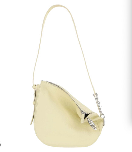 Burberry Knight Leather Shoulder Bag Silver hardware Pale Lime Green authentic