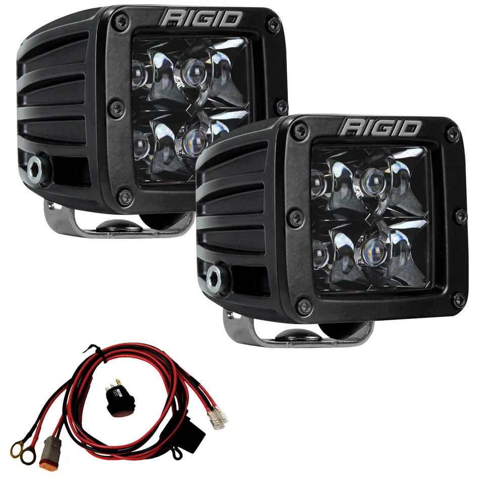 RIGID A-Pillar Mount Kit & Midnight Black LED Lights for 07-18 Jeep Wrangler JK - Image 2 of 4