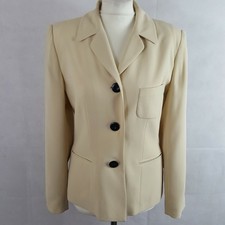 Casual Corner Womens Jacket Cream Size 10 Light Collared Lined