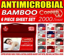 Infused CopperX Bamboo Essence 2000 Series QUEEN/KING 6pc Sheet Set