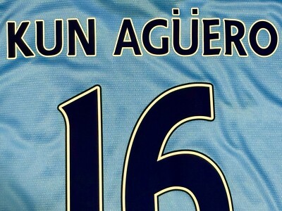 Maillot Domicile Manchester City 2012-2013, Sponsor Umbro, #16 Agüero, Taille 42/L
