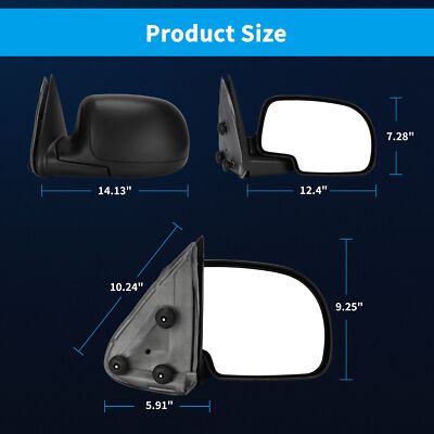 Dependable Direct Driver Side Non-Heated Manual Operated Mirror For Cadillac Escalade Chevy Silverado Suburban HD Tahoe GMC Sierra Yukon XL 1500 2500 3500 1999-2007 - Parts Link #: GM1320230 - Foto 12