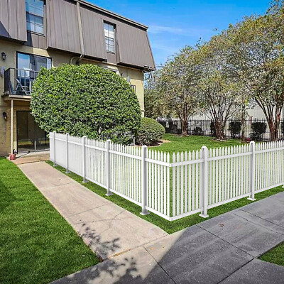 #ad #ad 84#x27;#x27;x36#x27;#x27; Vinyl Picket Fence Panel White PVC Outdoor Garden w 34 Picket Straight $67.99