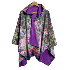Galleria Enterprises Inc. Floral Raincape One Size Fits Most Purple Hooded