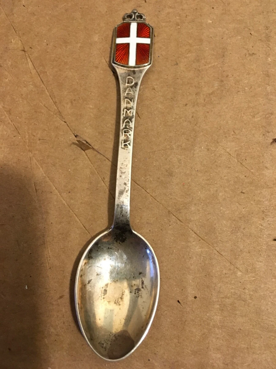 Danmark Spoon In Antique Us Sterling Silver Souvenir Spoons for