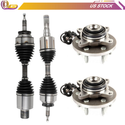 4Pcs Front CV Axle Shaft & Wheel Hub Bearing For Ford F-150 Expedition 4WD 4x4