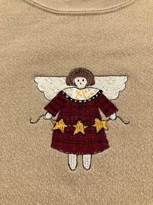 Vintage Lee Heavyweight Sweatshirt Womens Medium Brown Angel 