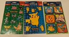VTG Pokemon Stickers Pikachu Kirby Dragon 3 Packs 2 Sheets Per Pack TOL 6 Sheets