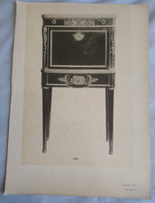 ANCIENNE GRAVURE 19 siècles MEUBLE D ART SECRETAIRE RIESNER époque  LOUIS XVI