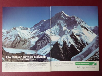 7/1985 PUB LUCAS AEROSPACE AIRCRAFT SYSTEMS MOUNTAINS ORIGINAL AD