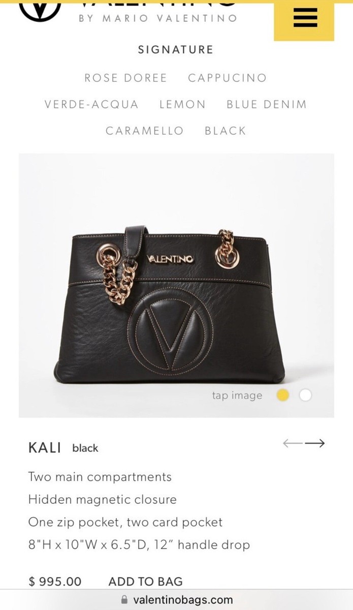 Valentino Handbag Black Leather. Gold Chain Straps. | eBay